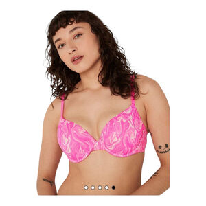 NEW Pink Victoria Secret Wear Everywhere Atomic Pink Marble Push Up Bra 38DD